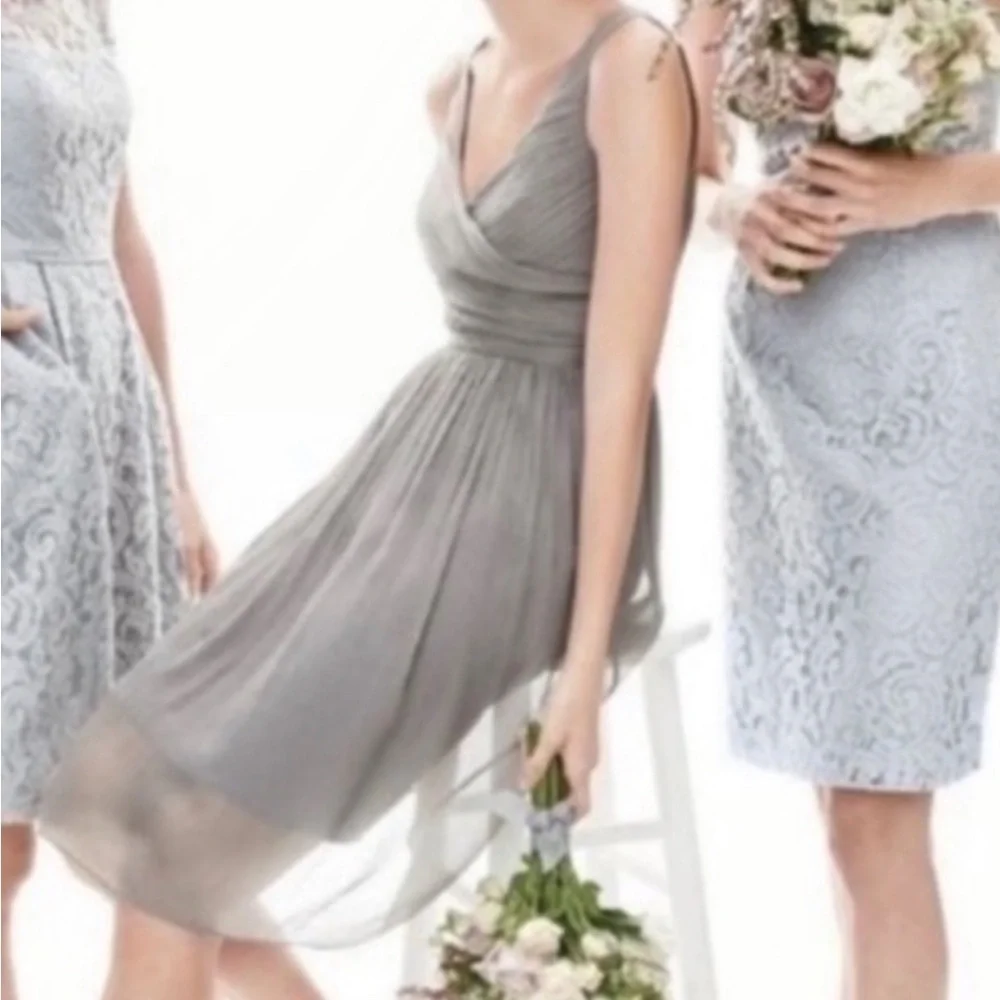 J. Crew Heidi 100%‎ Silk dress gray size 4 NWT Fairy wedding bridesmaid